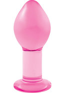 Crystal Premium Glass Butt Plug - Large - Pink